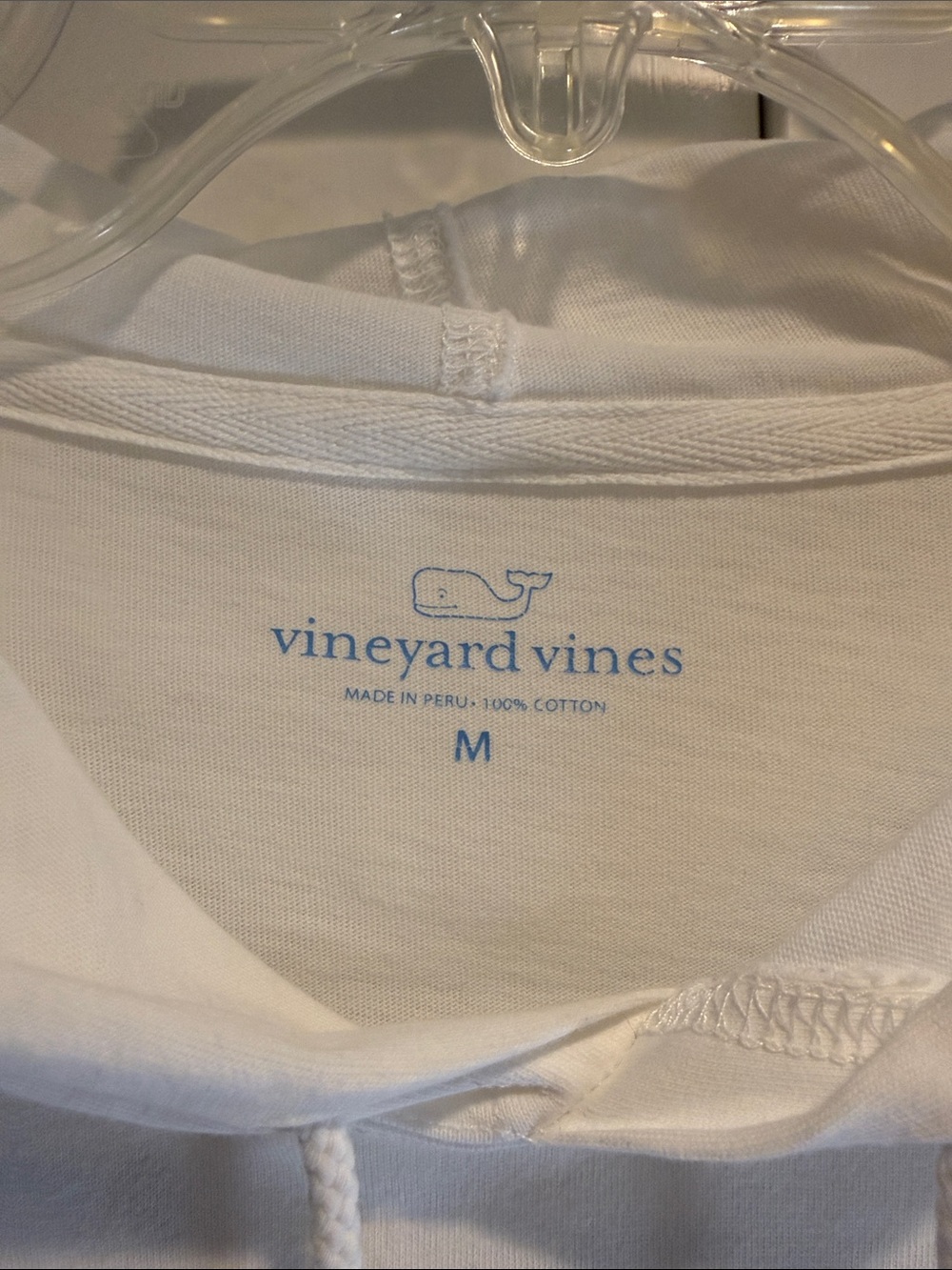 Vineyard Vines Women’s White Hoodie Tee with Whale Pocket Size M - Picture 2 of 6